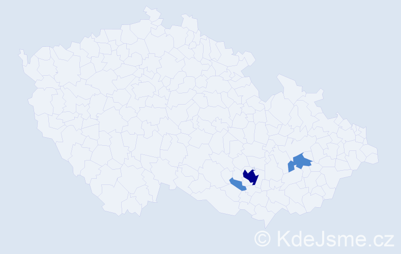 Příjmení: 'Kerbuda', počet výskytů 5 v celé ČR