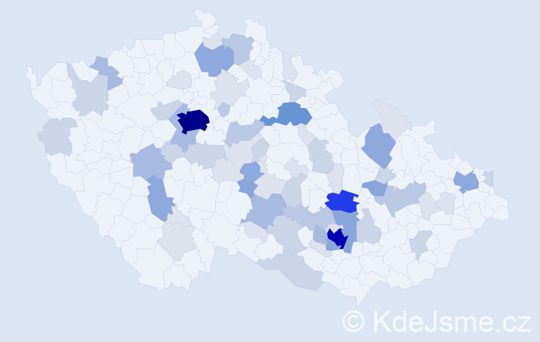 Příjmení: 'Tejkalová', počet výskytů 218 v celé ČR