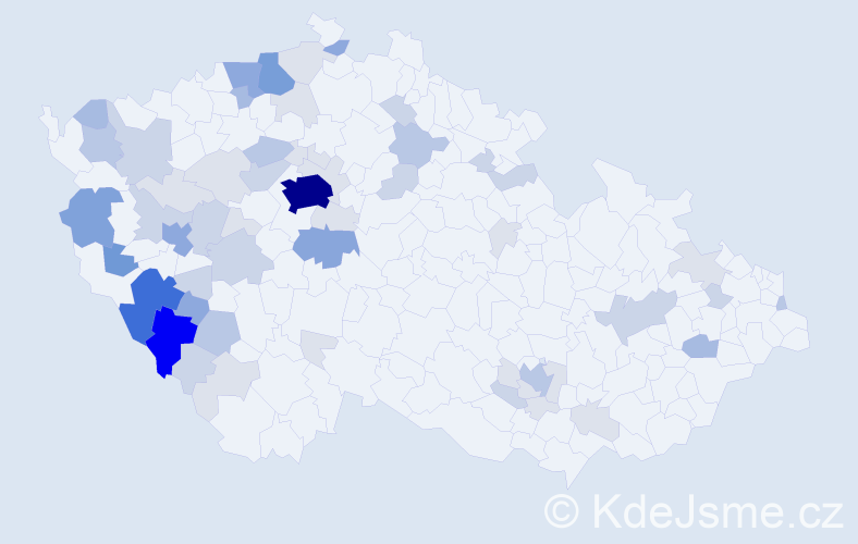 Příjmení: 'Nauš', počet výskytů 189 v celé ČR