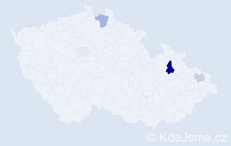 Příjmení: 'Kuraš', počet výskytů 4 v celé ČR
