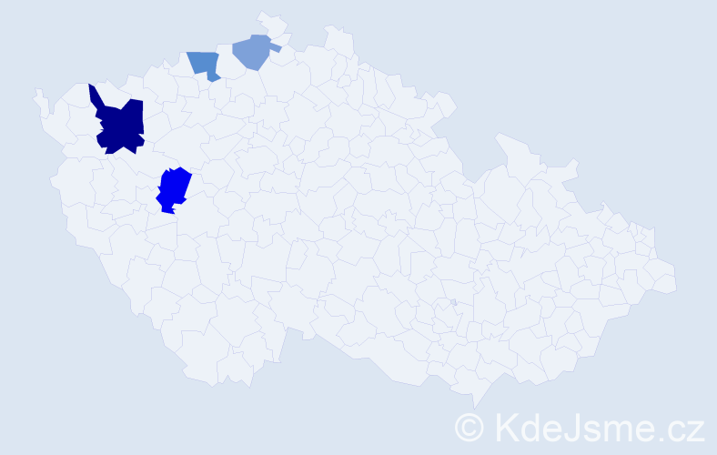 Příjmení: 'Kozemčáková', počet výskytů 9 v celé ČR