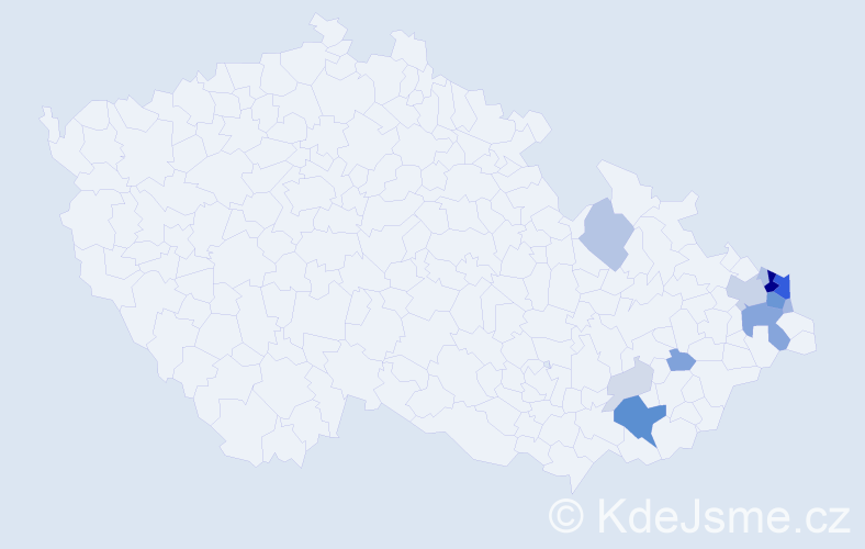 Příjmení: 'Potyková', počet výskytů 51 v celé ČR