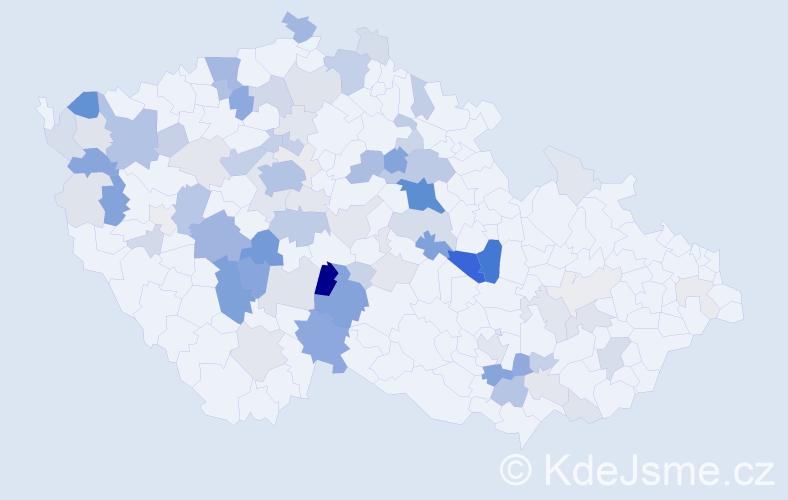 Příjmení: 'Chvála', počet výskytů 301 v celé ČR