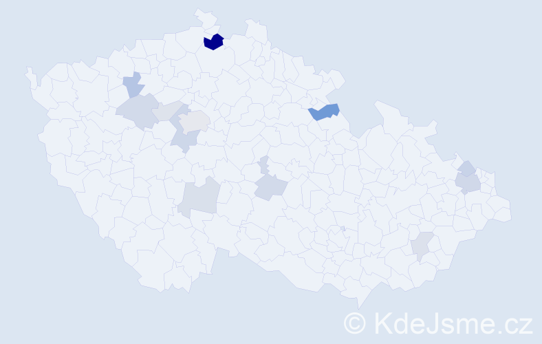 Příjmení: 'Melicherčíková', počet výskytů 28 v celé ČR
