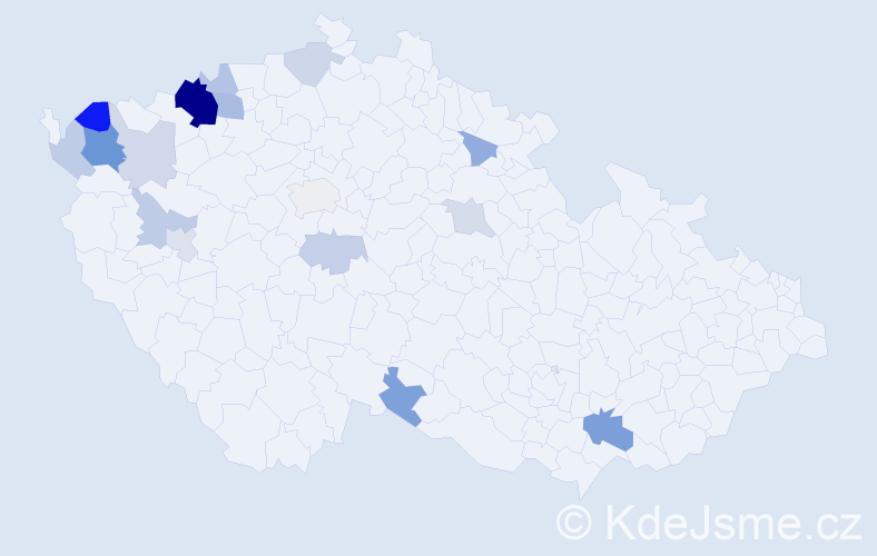Příjmení: 'Kämpfová', počet výskytů 37 v celé ČR