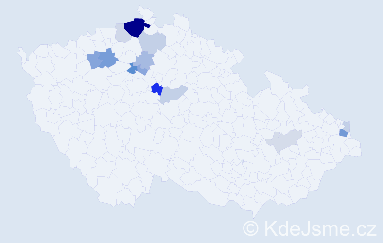 Příjmení: 'Gujdanová', počet výskytů 29 v celé ČR