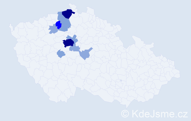 Příjmení: 'Nergl', počet výskytů 35 v celé ČR