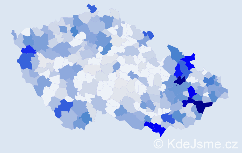 Příjmení: 'Gajdoš', počet výskytů 1320 v celé ČR