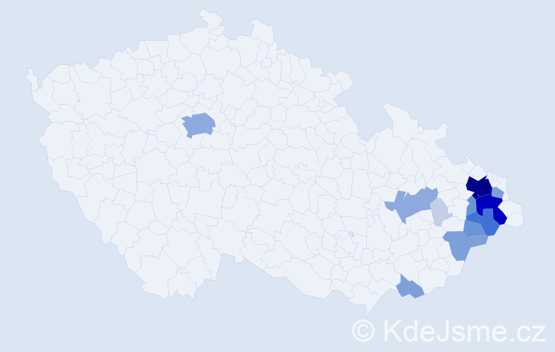 Příjmení: 'Knebel', počet výskytů 55 v celé ČR