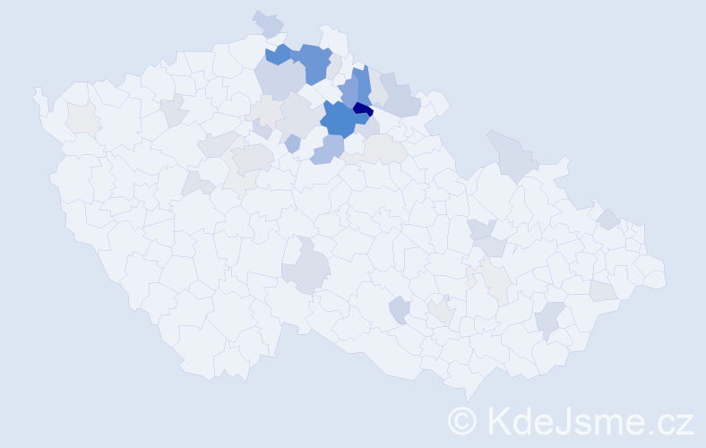 Příjmení: 'Nýdrle', počet výskytů 172 v celé ČR