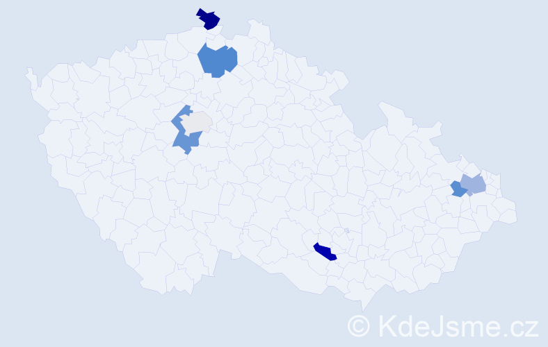 Příjmení: 'Havara', počet výskytů 16 v celé ČR