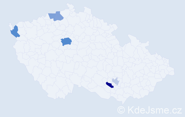 Příjmení: 'Kalinichenko', počet výskytů 18 v celé ČR