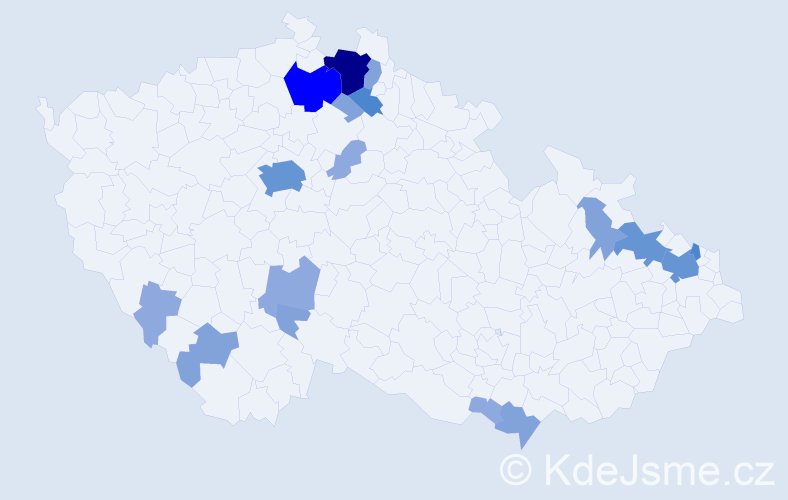 Příjmení: 'Radovská', počet výskytů 47 v celé ČR