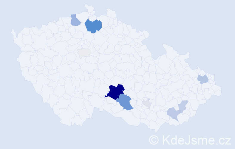 Příjmení: 'Hujková', počet výskytů 26 v celé ČR