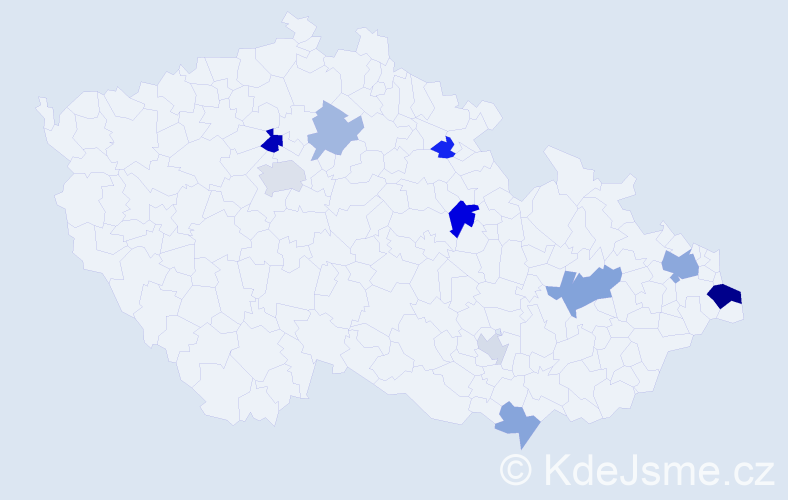 Příjmení: 'Marciš', počet výskytů 19 v celé ČR