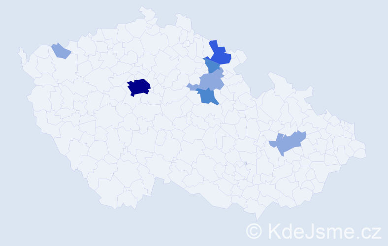 Příjmení: 'Skvrnová', počet výskytů 16 v celé ČR