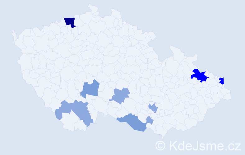 Příjmení: 'Bujnovská', počet výskytů 27 v celé ČR
