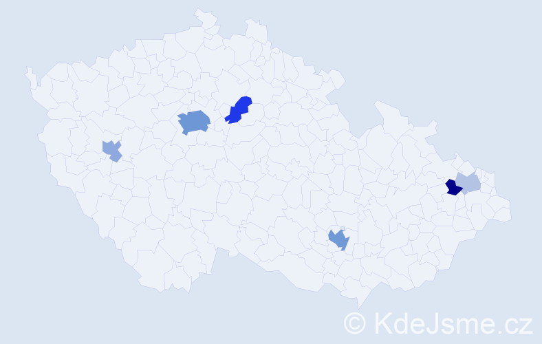 Příjmení: 'Yuan', počet výskytů 16 v celé ČR