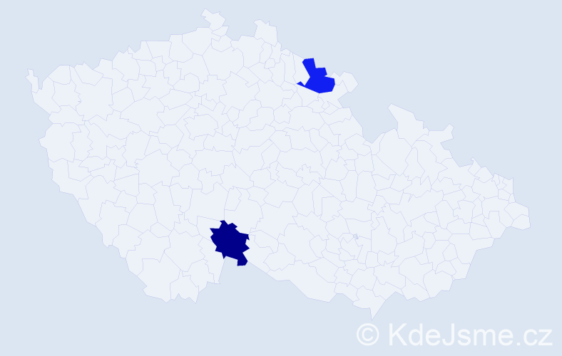 Příjmení: 'Gepprt', počet výskytů 2 v celé ČR