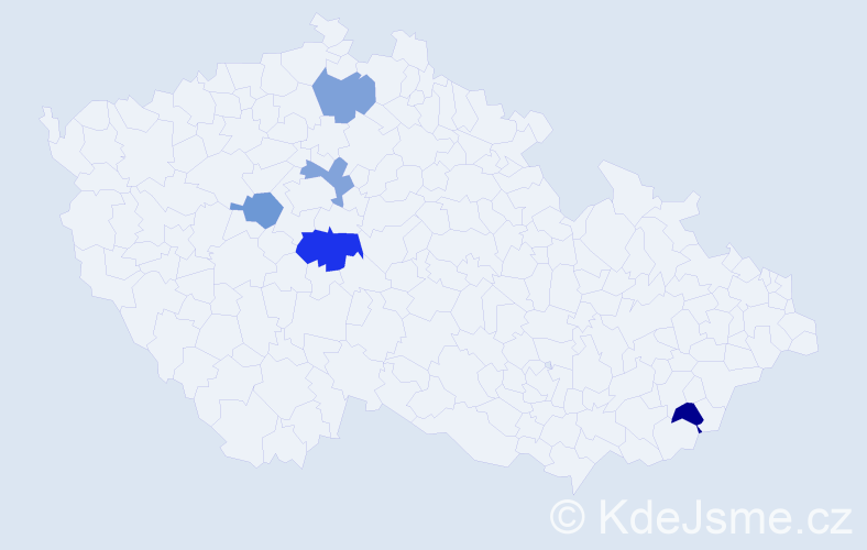 Příjmení: 'Malych', počet výskytů 6 v celé ČR