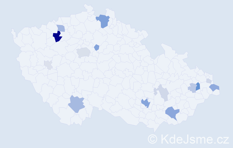 Příjmení: 'Matlová', počet výskytů 44 v celé ČR