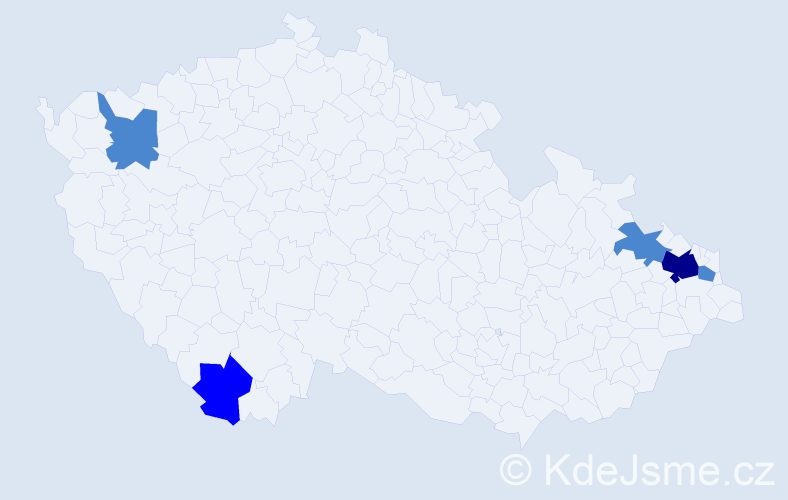 Příjmení: 'Smolec', počet výskytů 8 v celé ČR