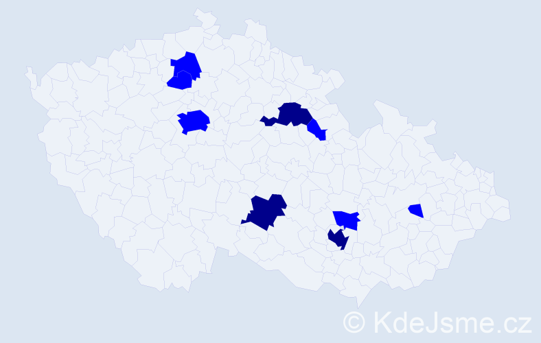 Příjmení: 'Enkhtuvshin', počet výskytů 12 v celé ČR