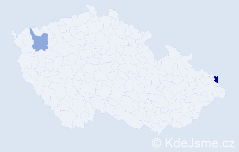 Příjmení: 'Gizarová', počet výskytů 7 v celé ČR