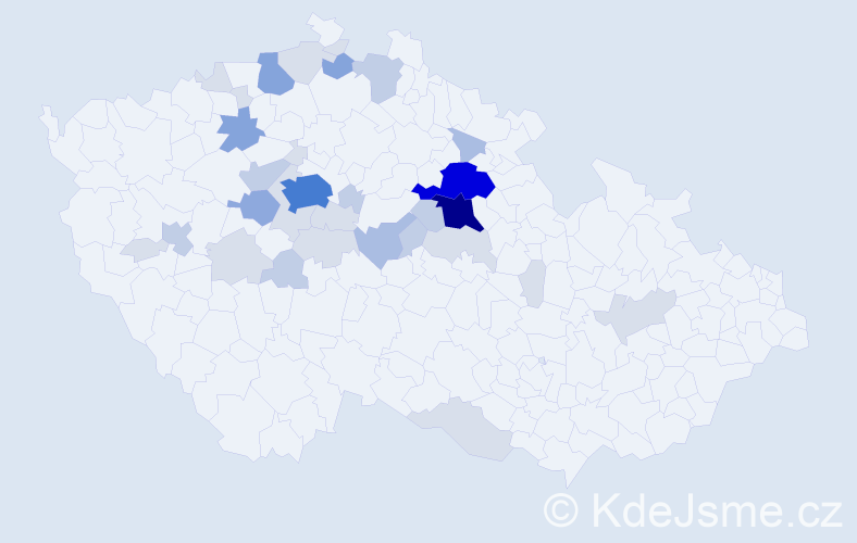 Příjmení: 'Salavec', počet výskytů 103 v celé ČR