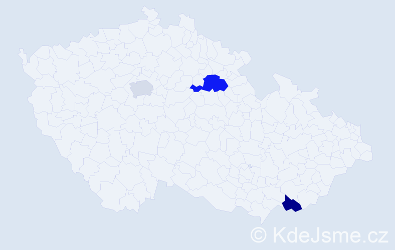 Příjmení: 'Hoďovská', počet výskytů 4 v celé ČR