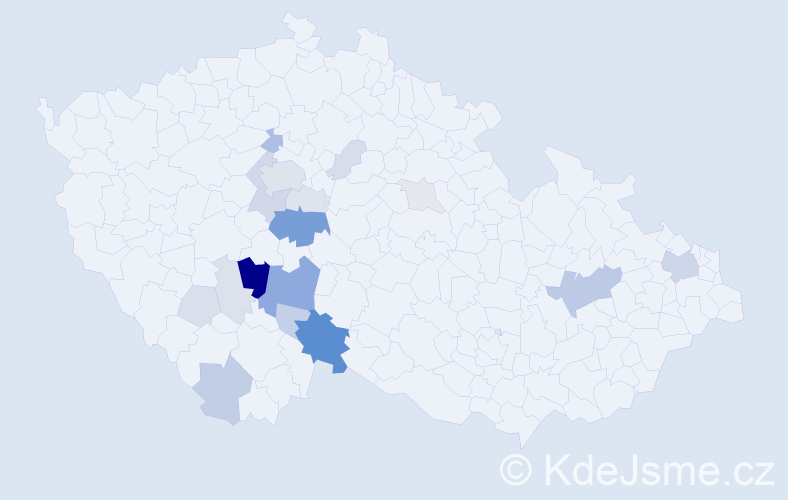 Příjmení: 'Kukač', počet výskytů 72 v celé ČR