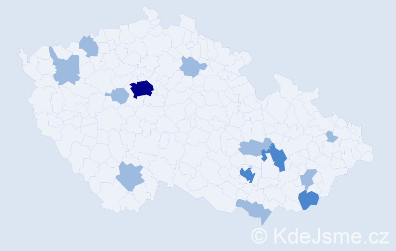 Příjmení: 'Iván', počet výskytů 21 v celé ČR