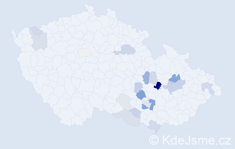 Příjmení: 'Haviger', počet výskytů 53 v celé ČR