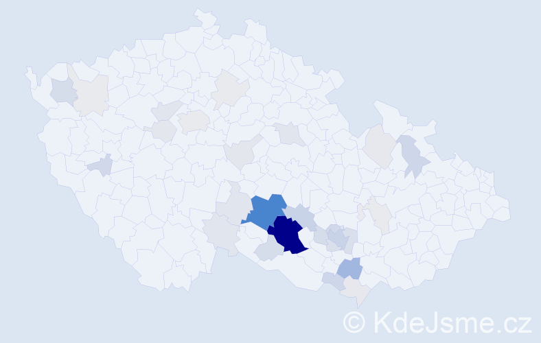 Příjmení: 'Peštálová', počet výskytů 130 v celé ČR