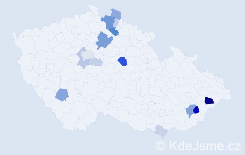 Příjmení: 'Knéblová', počet výskytů 44 v celé ČR