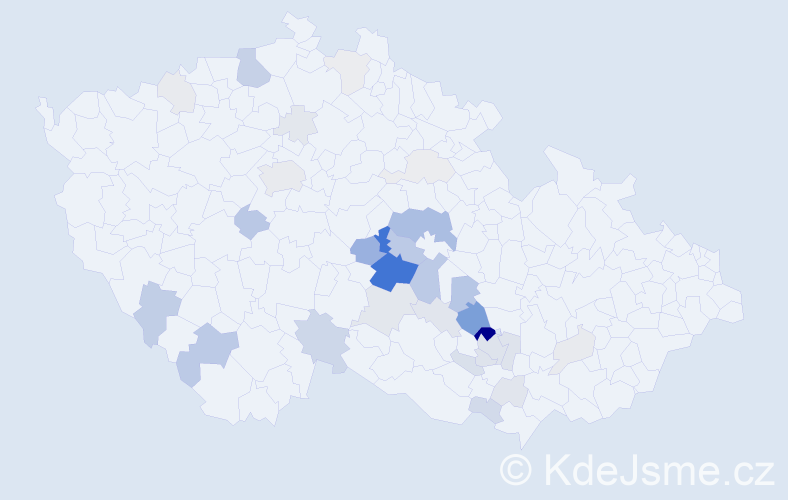 Příjmení: 'Dundáček', počet výskytů 117 v celé ČR