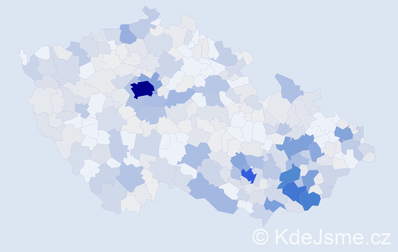 Příjmení: 'Králík', počet výskytů 1671 v celé ČR