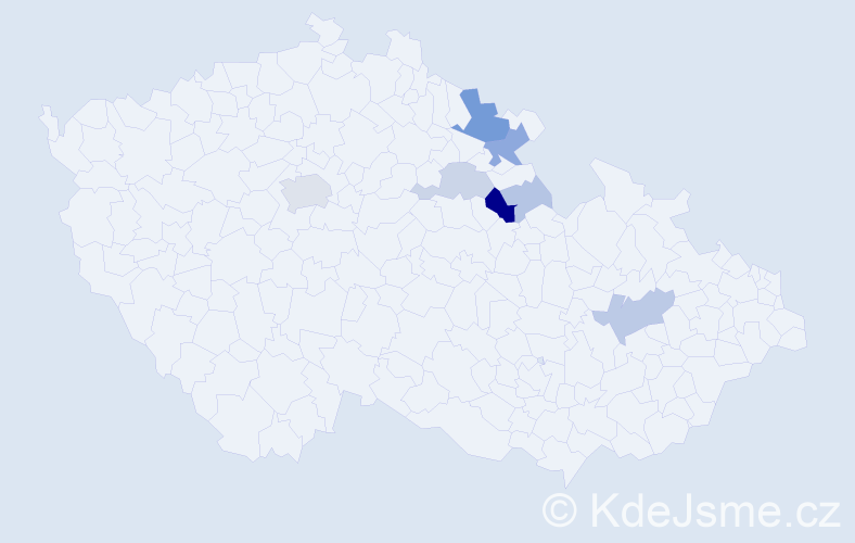 Příjmení: 'Karlec', počet výskytů 26 v celé ČR