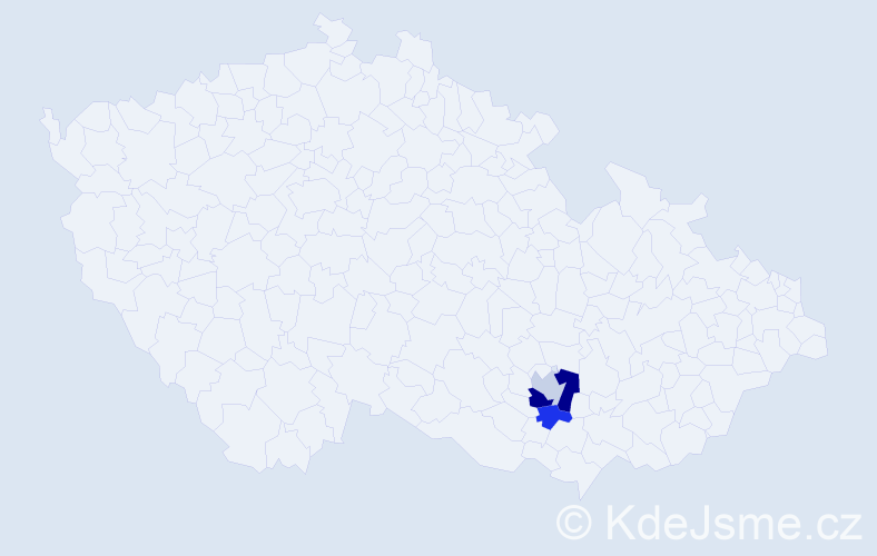Příjmení: 'Pazucha', počet výskytů 5 v celé ČR