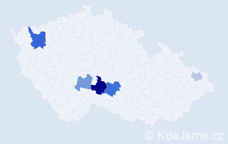 Příjmení: 'Kuca', počet výskytů 8 v celé ČR