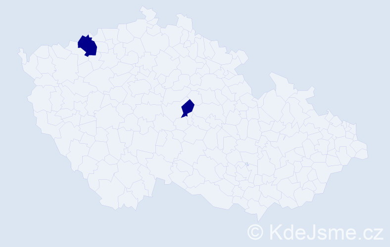 Příjmení: 'Kocprdová', počet výskytů 2 v celé ČR