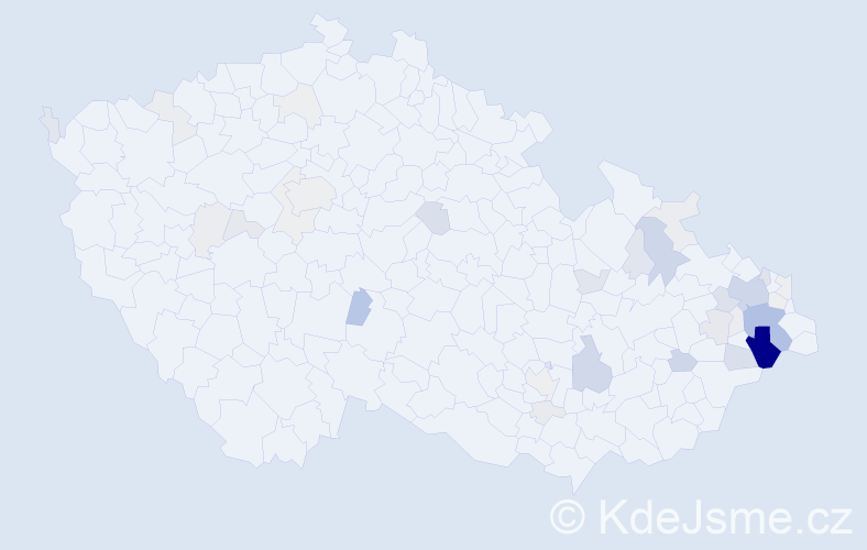 Příjmení: 'Kubačáková', počet výskytů 137 v celé ČR