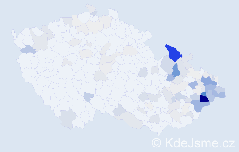 Příjmení: 'Maceček', počet výskytů 369 v celé ČR