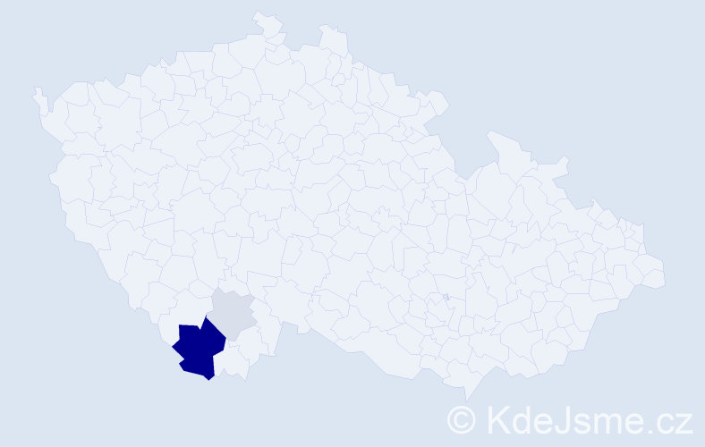 Příjmení: 'Čabanov', počet výskytů 9 v celé ČR