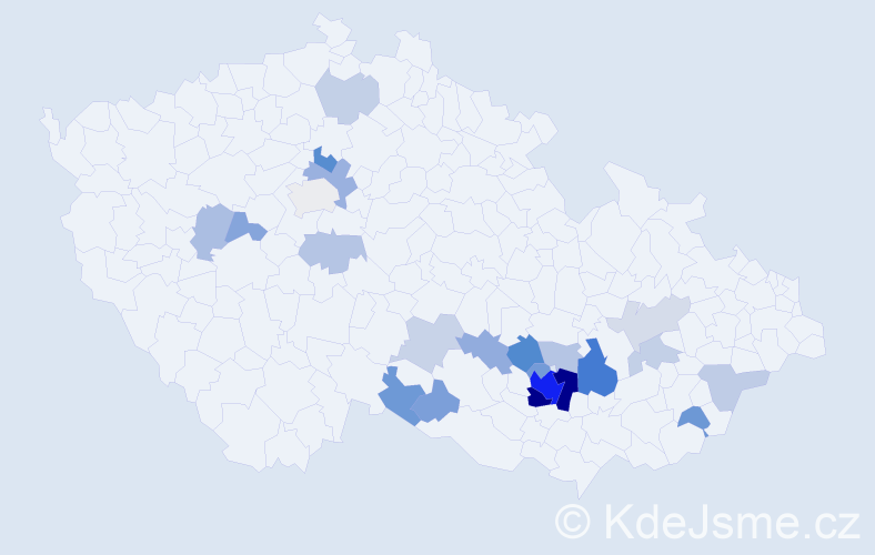 Příjmení: 'Kotulánová', počet výskytů 59 v celé ČR