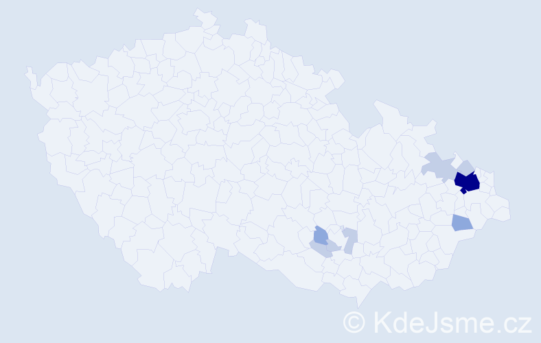 Příjmení: 'Čašová', počet výskytů 19 v celé ČR