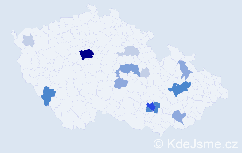 Příjmení: 'Tonner', počet výskytů 45 v celé ČR