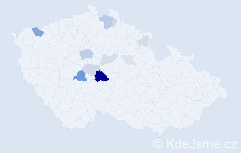 Příjmení: 'Kulíčková', počet výskytů 38 v celé ČR