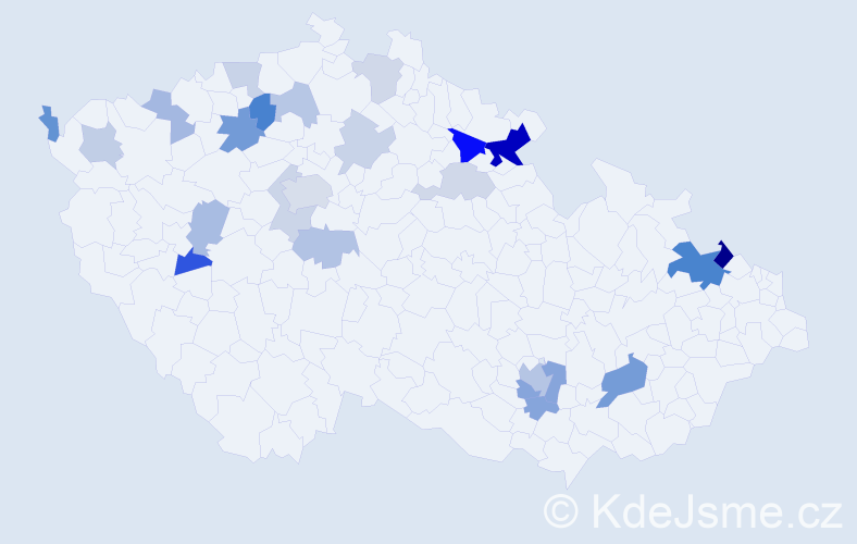 Příjmení: 'Klemmová', počet výskytů 51 v celé ČR