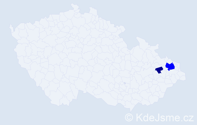 Příjmení: 'Zachelová', počet výskytů 3 v celé ČR